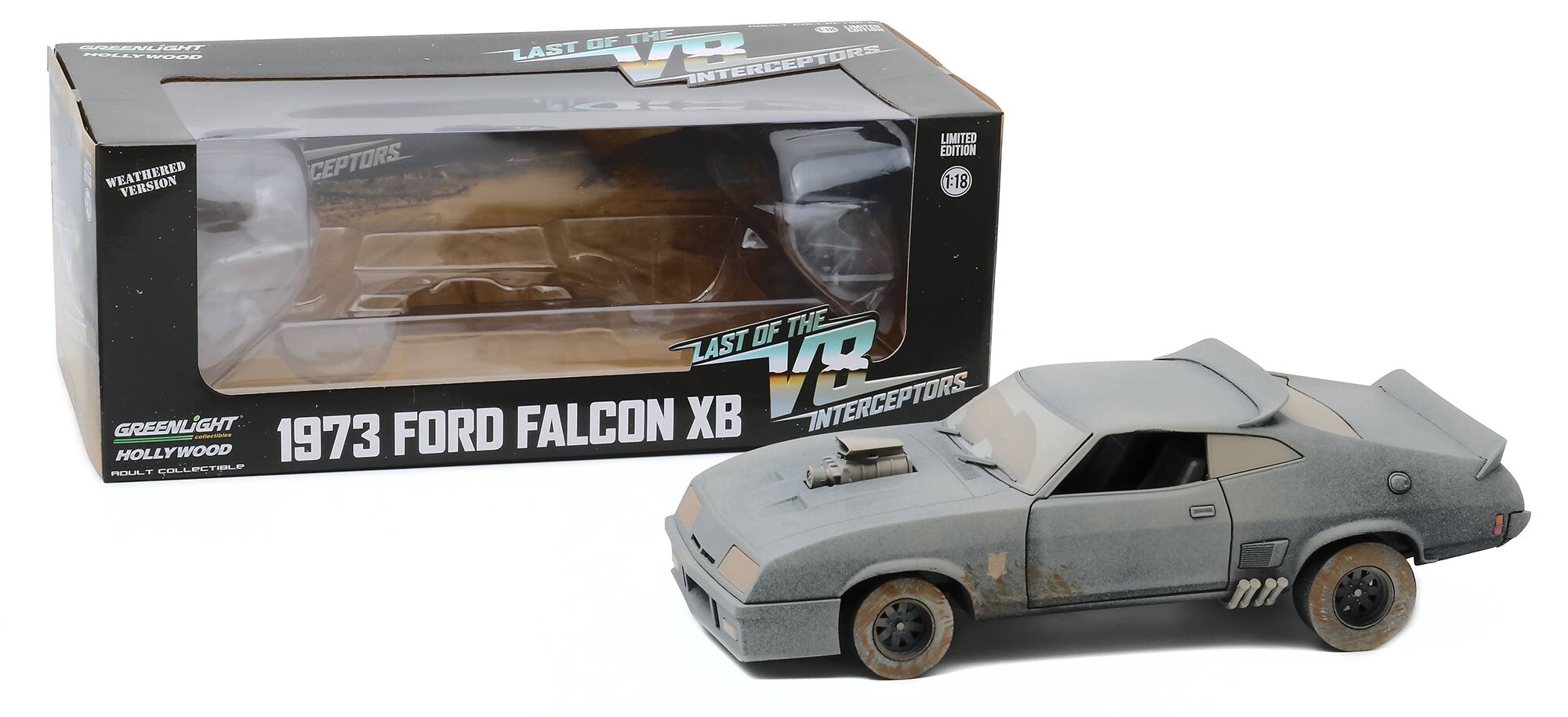 LAST OF THE VPR INTERCEPTORS  
WEATHERED VERSION  
CEPTORS  
1973 FORD FALCON XB  
LIMITED EDITION 1:18  
GREENLIGHT HOLLYWOOD  
COLLECTIBLE