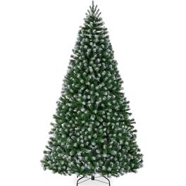 Best Choice Products - Artificial Frosted Christmas Tree, 7.5ft Premium Unlit Spruce Design, Dense Branches - Green Spruce - Frosted Green Spruce