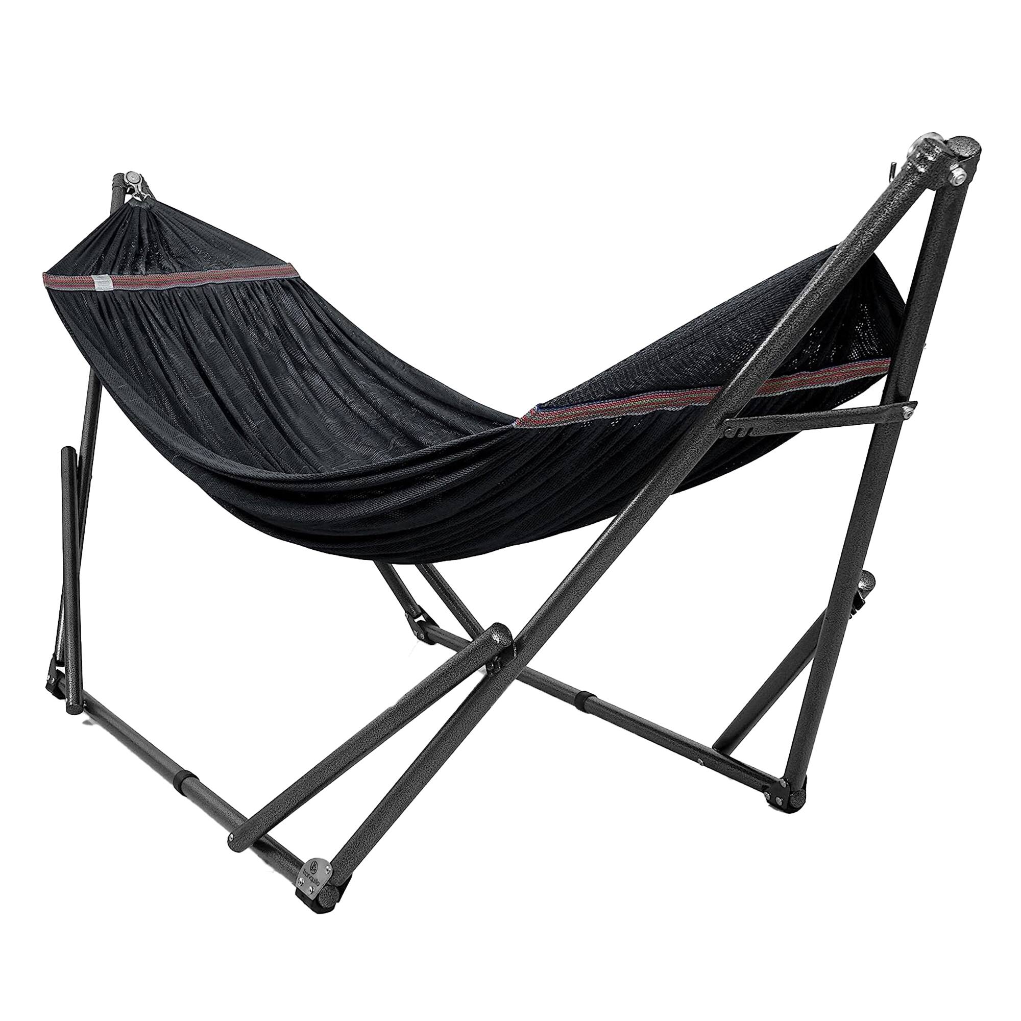 Alt View 1. Tranquillo - Tranquillo Universal 106.5" Double Hammock with Adjustable Stand and Bag, Black - Black.