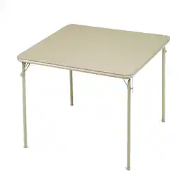 MECO - Sudden Comfort 34 x 34 Inch Square Metal Folding Dining Card Table - Buff