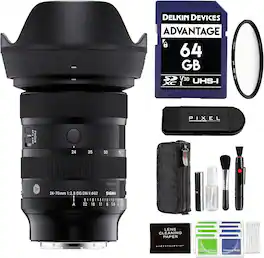 Sigma - 24-70mm f/2.8 DG DN II ART Lens for L Mount with Pixel Advanced Accessories & Travel Bundle | 57A969 - Black
