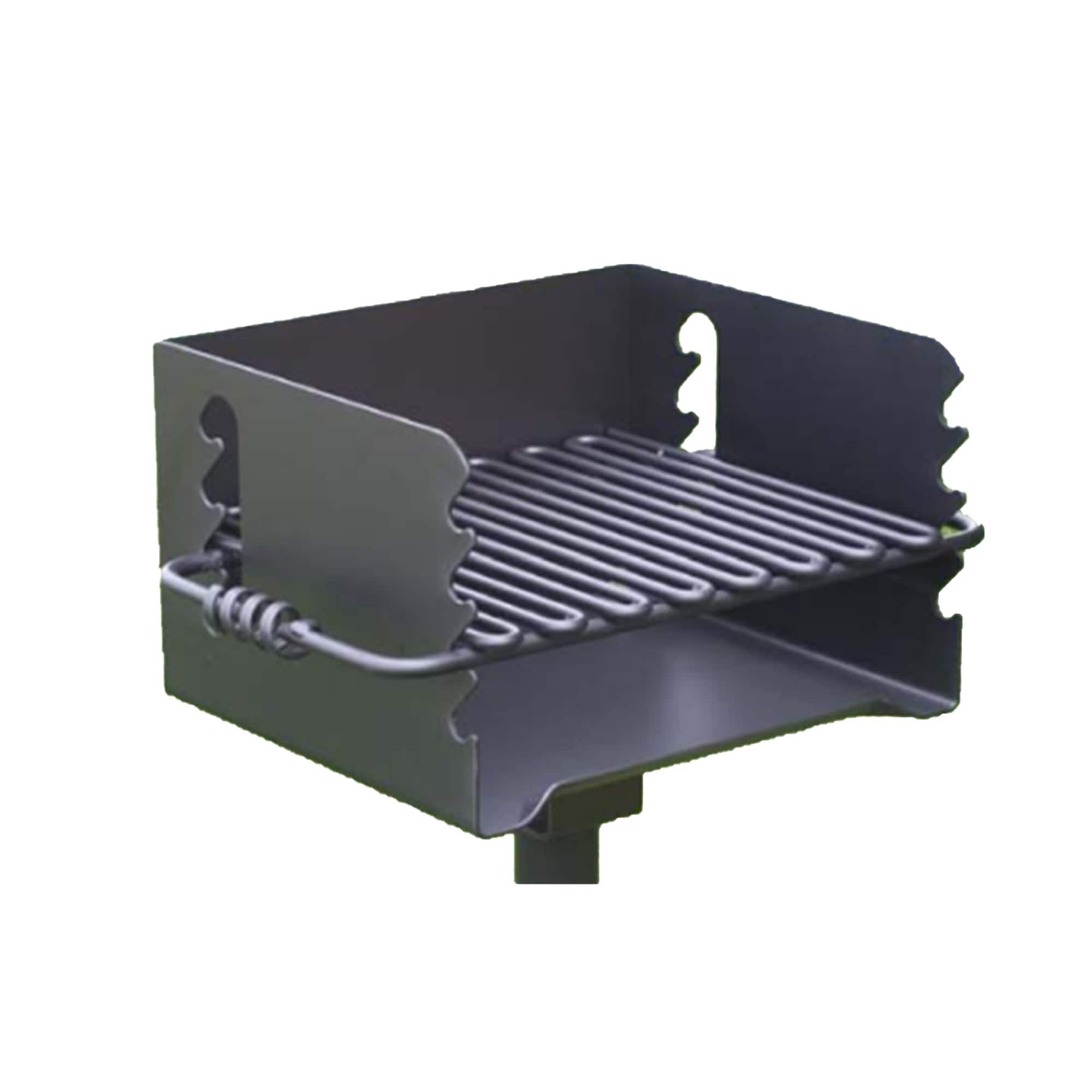 Pilot Rock - CBP-135 Park Style Outdoor Camping BBQ Charcoal Grill with Swivel - Black