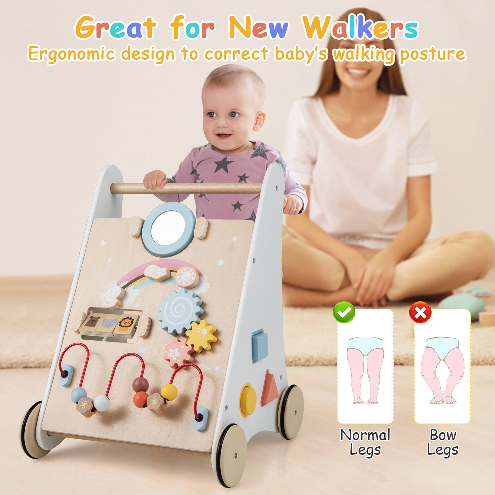 Great for New Walkers  
Ergonomic design to correct baby's walking posture  

Normal Legs  
Bow Legs