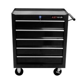 APRILSOUL - 5 Drawer Tool Chest Tool Storage Cabinet for Garage Storage with 4 Wheels and Locking System - Black