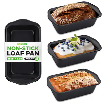 nutrichef NON-STICK LOAF PAN 11.61" X 5.98 PACK OF 4