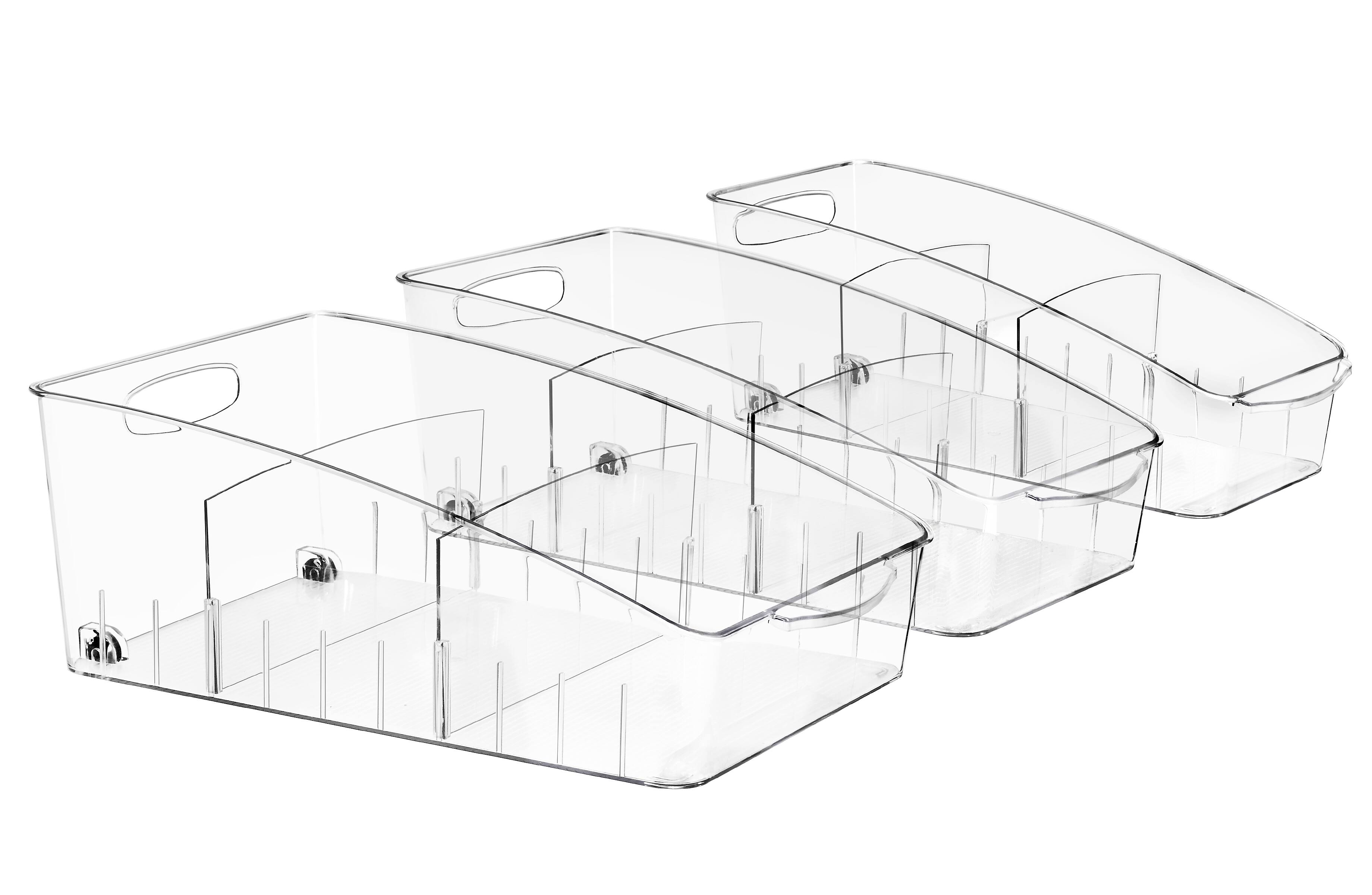 Left. Sorbus - Sorbus Fridge Organizer on Wheels - Rolling Fridge Organizers and Storage Clear Design with Dividers & Handles - Clear.
