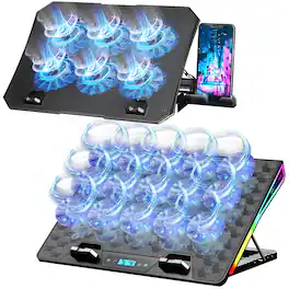 HongFei - AICHESON S039 Laptop Cooler and Gaming RGB Laptop Cooling Stand AA2 Set - Blue