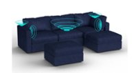 Lovesac - 5 Seats + 5 Sides Corded Velvet & Standard Foam with 6 Speaker Immersive Sound + Charge System - Sapphire Navy - Angle_Zoom