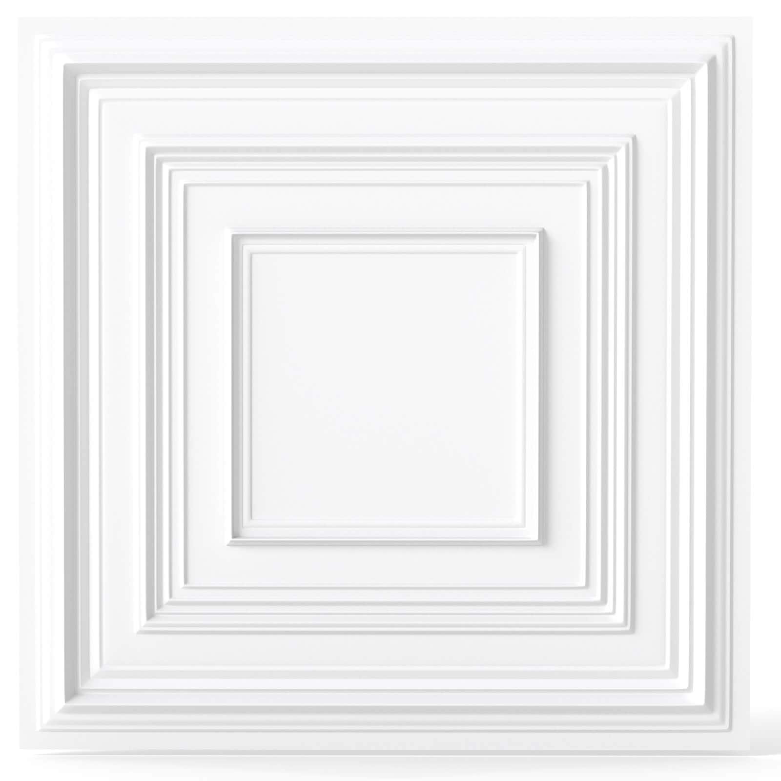 Costway - Drop Ceiling Tiles 2 ft x 2ft with 3DmPatterns, 12-Pack Tiles Up to 48 Sq.ft - White