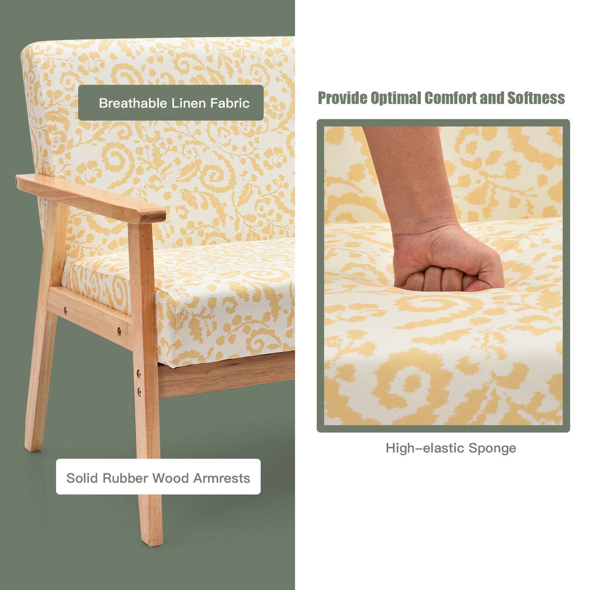 - Breathable Linen Fabric
- Solid Rubber Wood Armrests
- Provide Optimal Comfort and Softness
- High-elastic Sponge