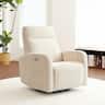 ModernMate - 32.7" Modern Chenille Power Recliner with Armrest, Zero Gravity Swivel Rocker and Built-in USB & Type-C - Off-White