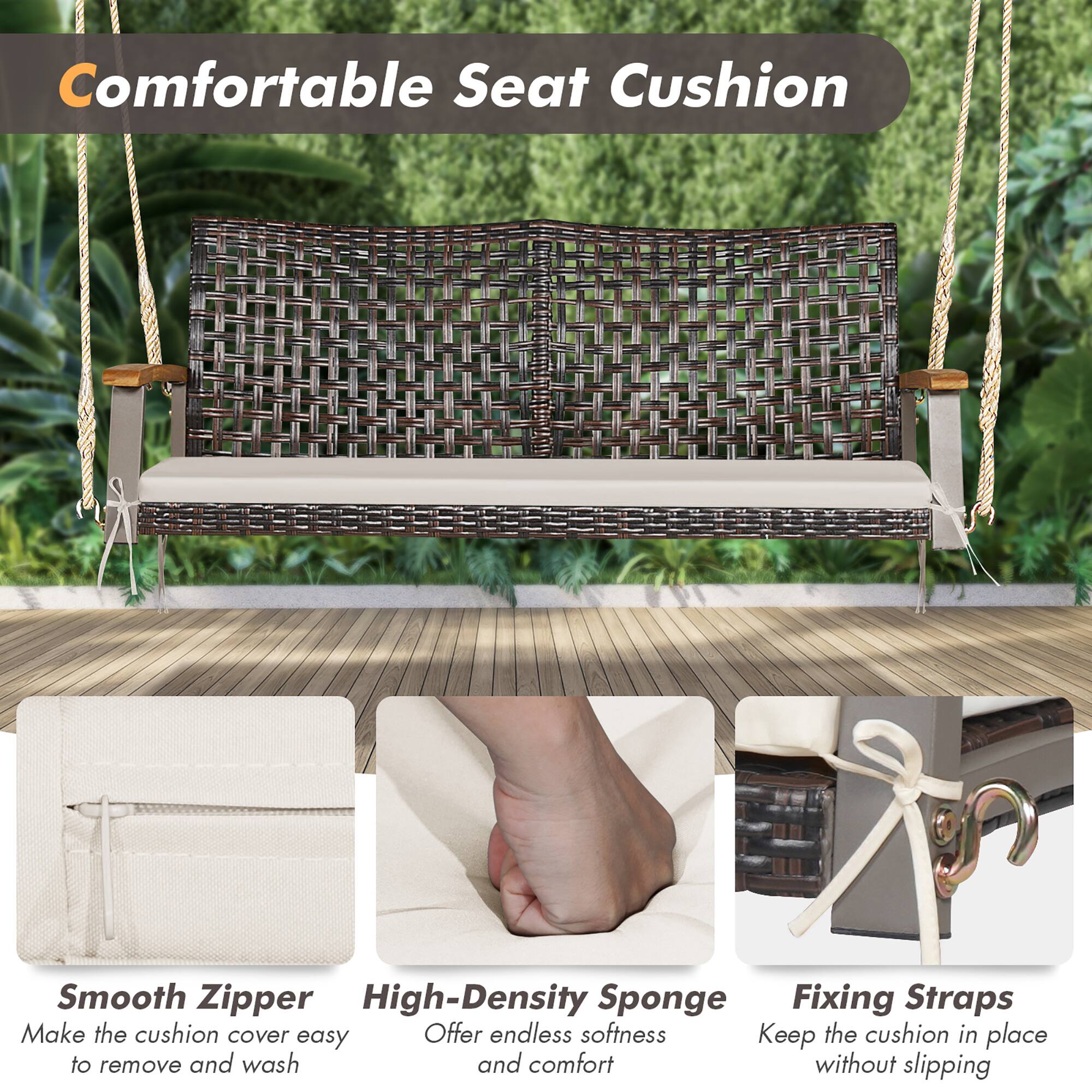 Comfortable Seat Cushion

Smooth Zipper
Make the cushion cover easy to remove and wash

High-Density Sponge
Offer endless softness and comfort

Fixing Straps
Keep the cushion in place without slipping