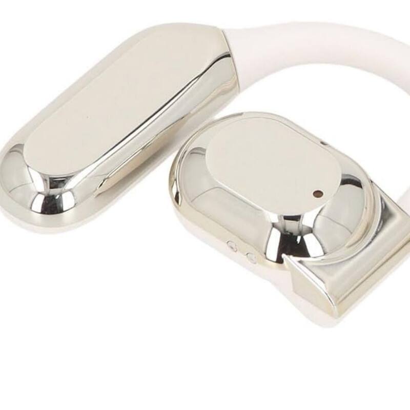 Back. RISOKEYS - Open Ear Bluetooth Earbuds, Lightweight Clip-On Bone Conduction, Noise Cancelling, for Travel Business, Black.