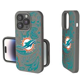 Keyscaper - NFL - Miami Dolphins Paisley iPhone Soft Touch Case - 14 - Gray