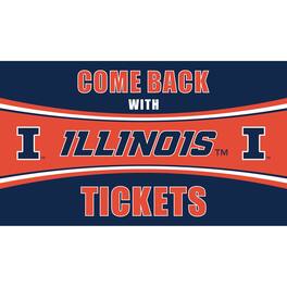 Evergreen Enterprises - Illinois Fighting Illini 28" x 16" Come Back With Tickets Door Mat - Multicolor