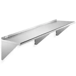 KUTLER - Stainless Steel Shelf - NSF Commercial Kitchen Wall Shelving - Silver