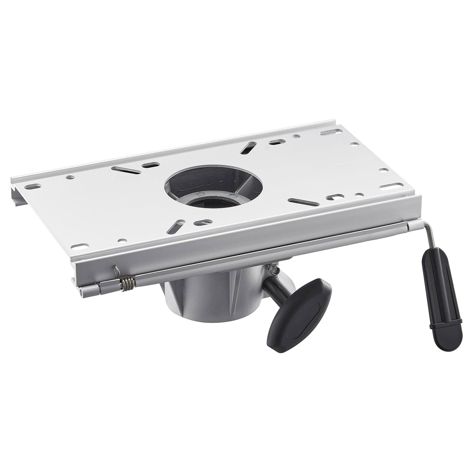 Front. VEVOR - Boat Seat Pedestal, Forward & Backward Sliding Adjustment, Aluminum Alloy Boat Chair Base with Slide - silver.
