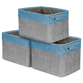 Sorbus - Cubby Storage Organizer 15 Inch - Big Sturdy Collapsible Storage Bins with Dual Handles - Foldable Baskets - Aqua