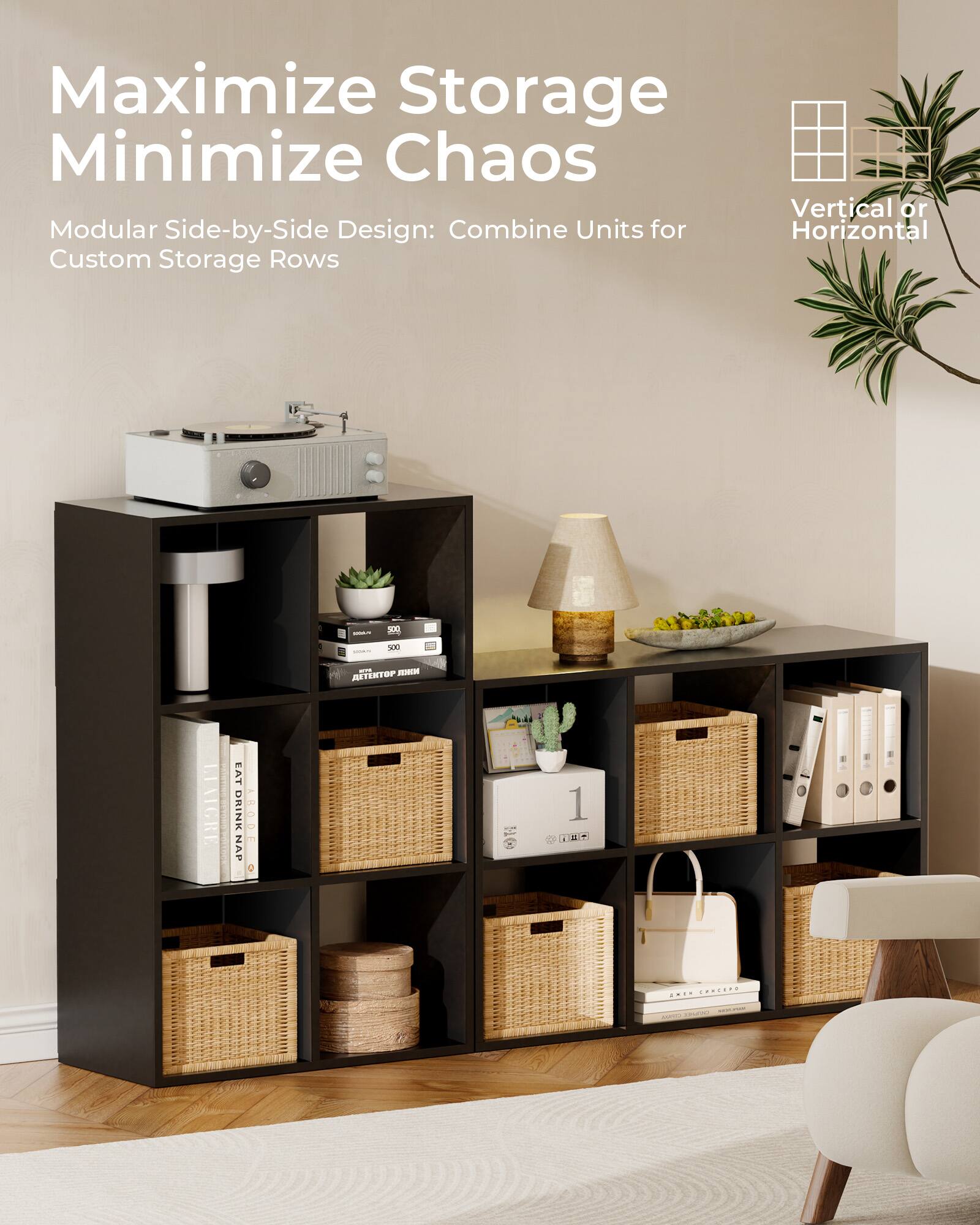 Maximize Storage  
Minimize Chaos  

Modular Side-by-Side Design: Combine Units for Custom Storage Rows  

Vertical or Horizontal