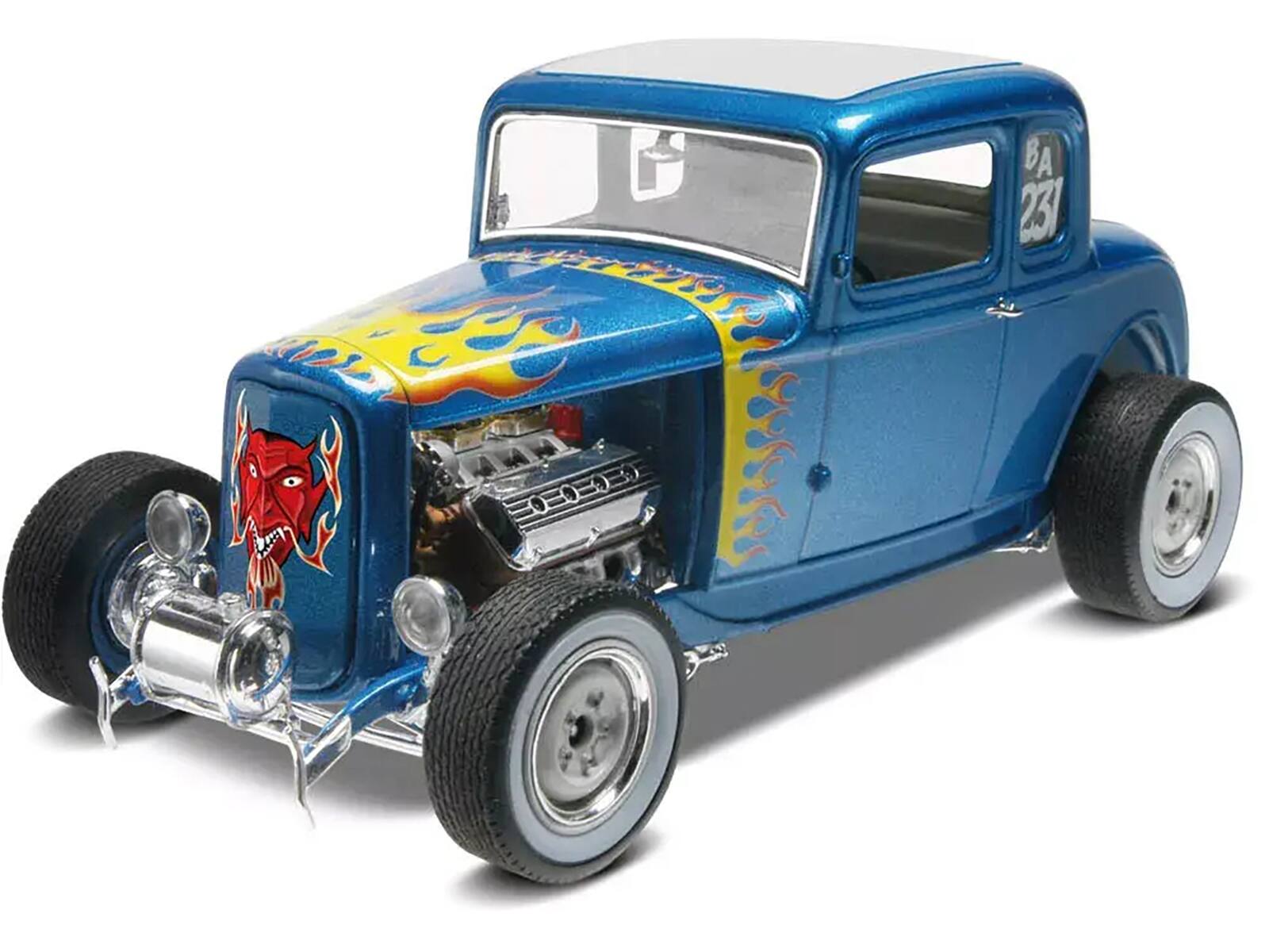Alt View 1. Revell - Level 5 Model Kit 1932 Ford 5-Window Coupe 2-in-1 Kit 1/25 Scale Model by Revell - Blue.