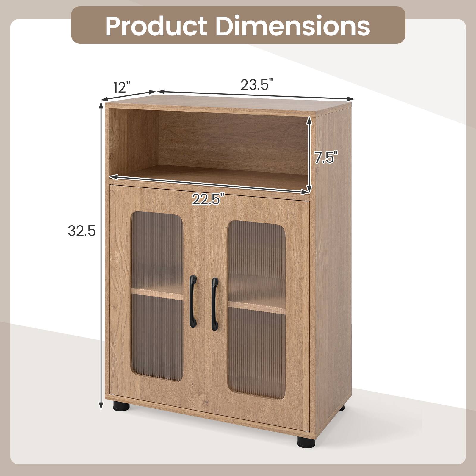 Product Dimensions: 12" x 23.5" x 7.5" x 22.5" x 32.5"