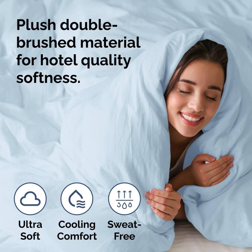Plush double-brushed material for hotel quality softness.

- Ultra Soft
- Cooling Comfort
- Sweat-Free