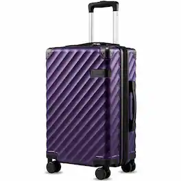 LUGGEX - 20 Inch Carry-On Luggage Expandable Airline Approved PC Hardside Suitcase for Travelling KVC - EX-Core - Purple
