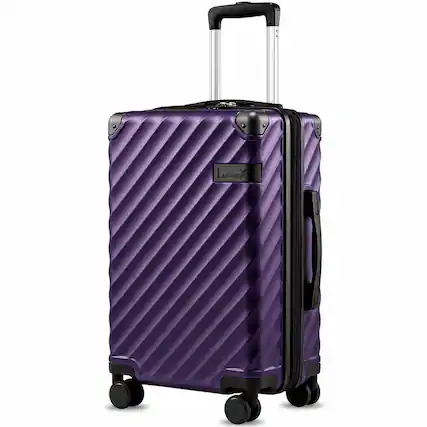 Front. LUGGEX - LUGGEX 20" Carry On Luggage Expandable Airline Approved PC Hardside Suitcase with TSA Lock KVC - Back to School - EX - Purple.
