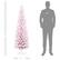 Alt View 2. Homcom - Snow Flocked Slim Pencil Artificial Christmas Tree, Realistic Branches Plastic Base - Pink.