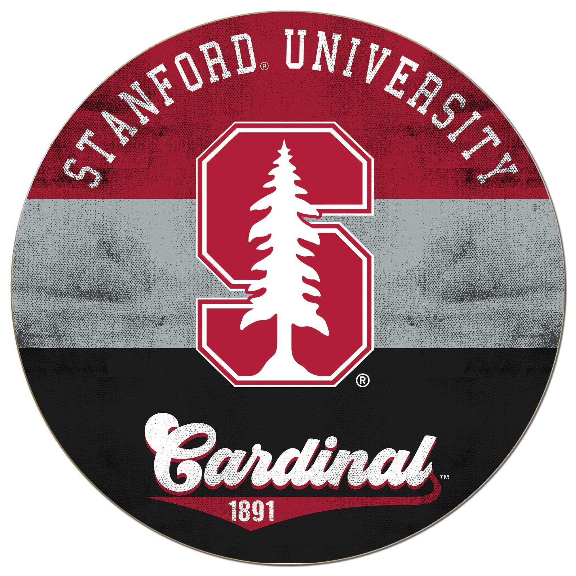 Stanford Cardinal 20'' x 20'' Retro Logo Circle Sign