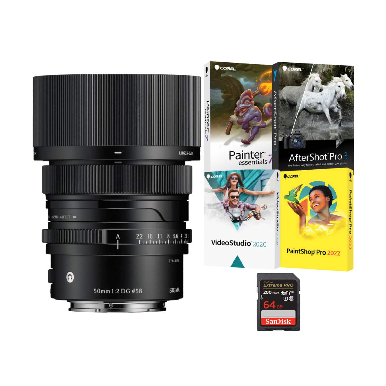 Sigma - 50mm F2 DG Contemporary Lens (Sony E-Mount) Bundle