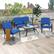Alt View 3. Costway - 4 PCS Patio Furniture Set Outdoor Conversation Sofa Tempered Glass Coffee Table - Navy.