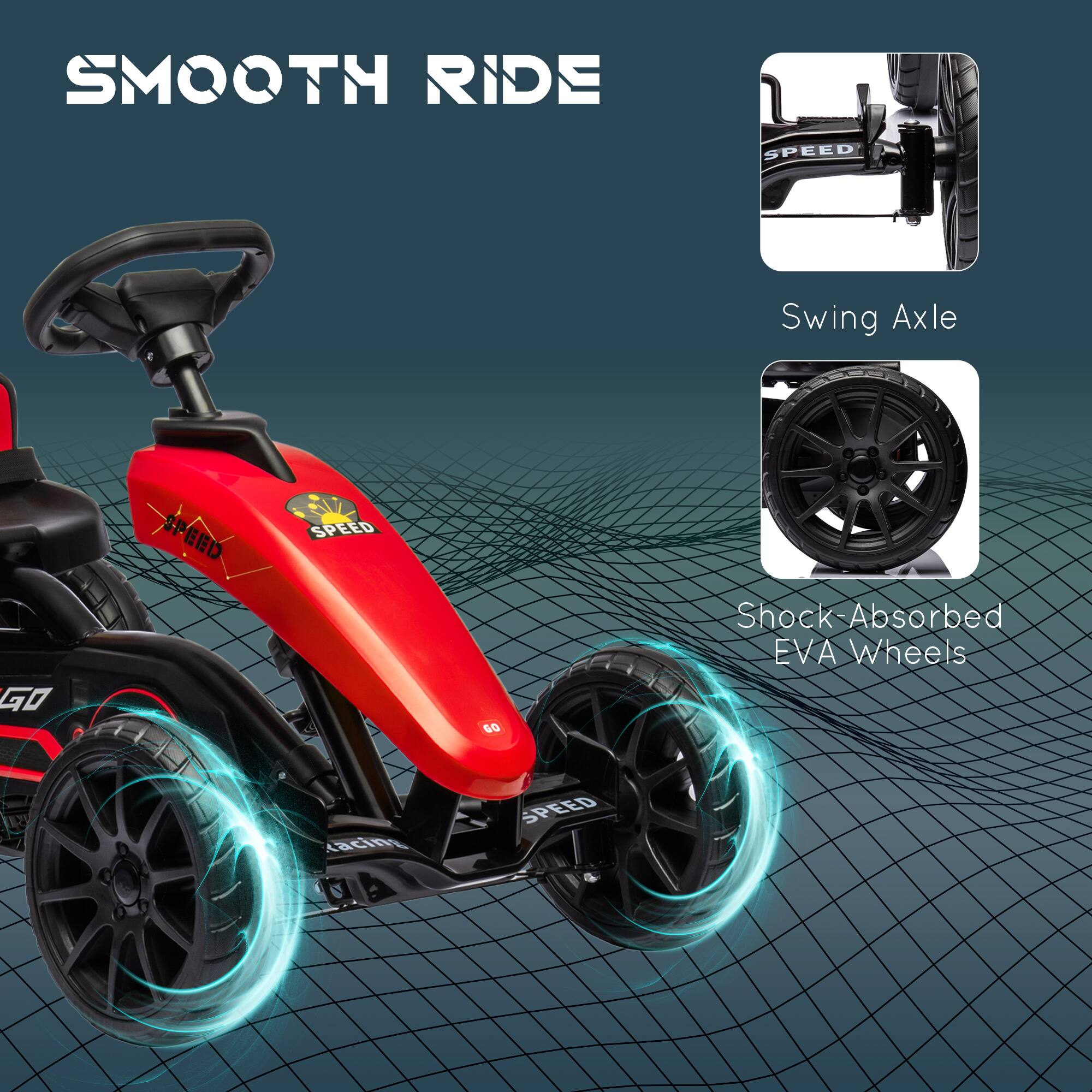 SMOOTH RIDE

SPEED

Swing Axle

Shock-Absorbed EVA Wheels