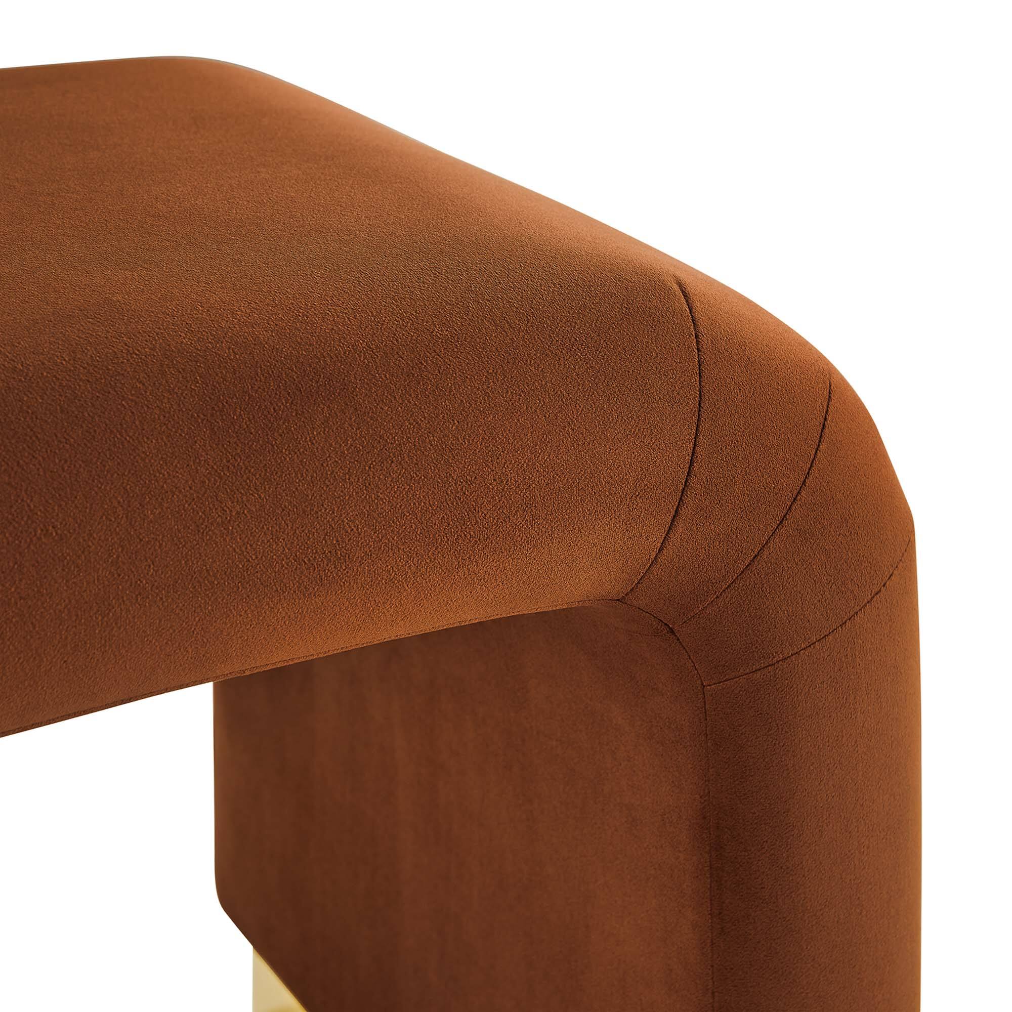 Alt View 6. Modway - Koda Performance Velvet Waterfall Stool by Modway - Brass Rust.