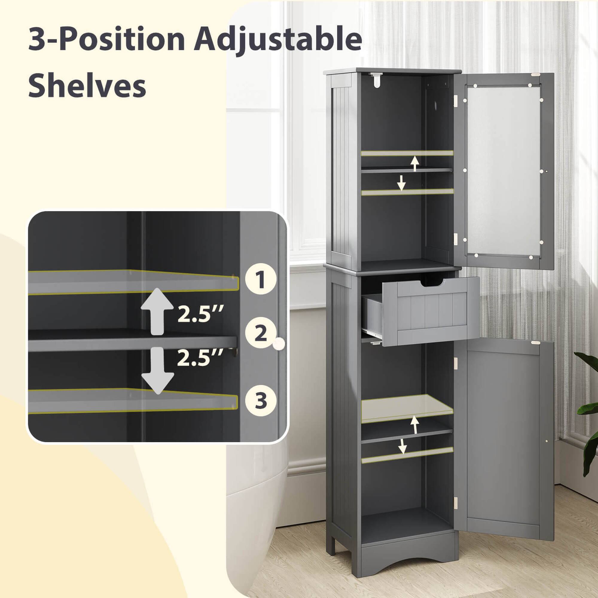 3-Position Adjustable Shelves
2.5"
2.5"
1
2
3