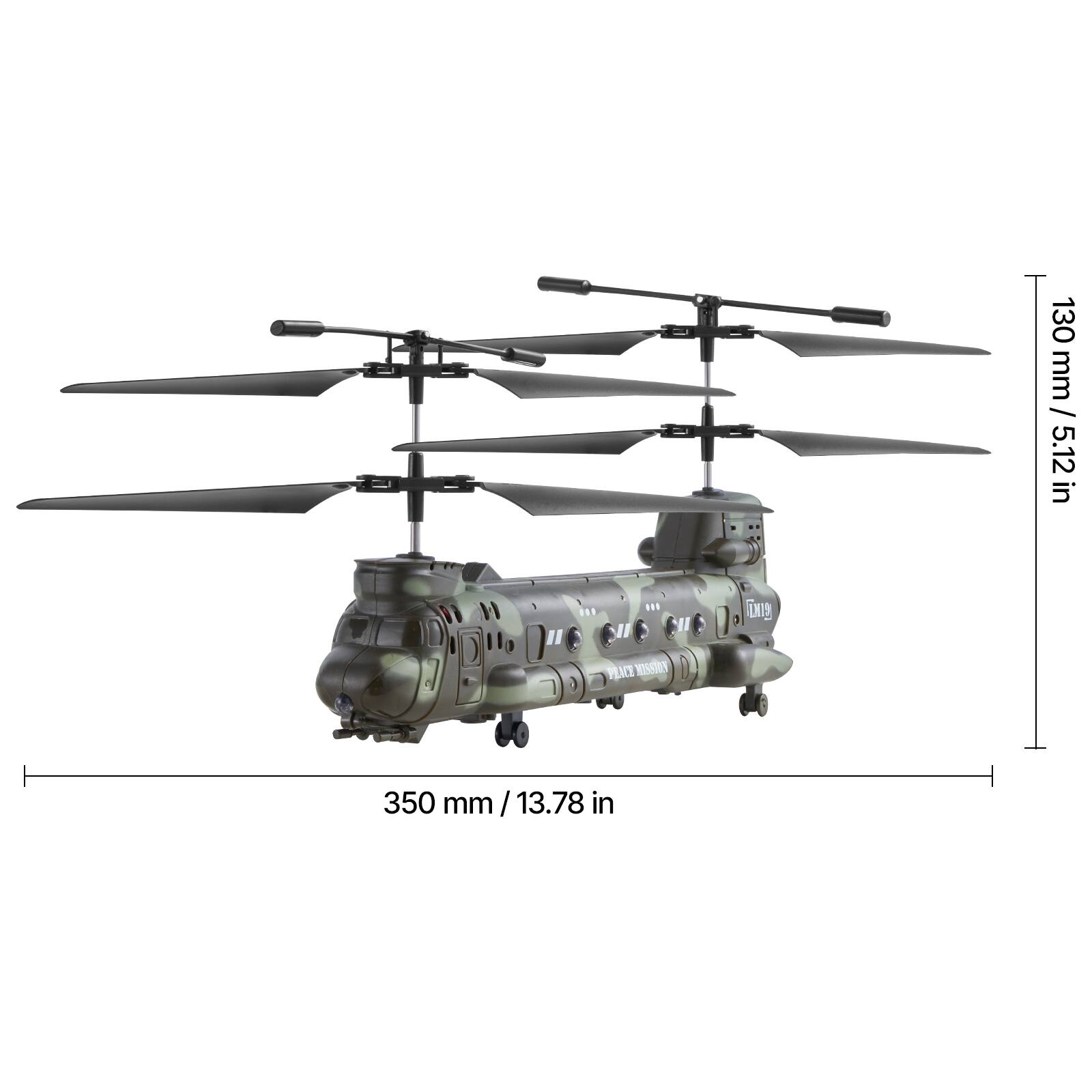 130 mm / 5.12 in  
350 mm / 13.78 in