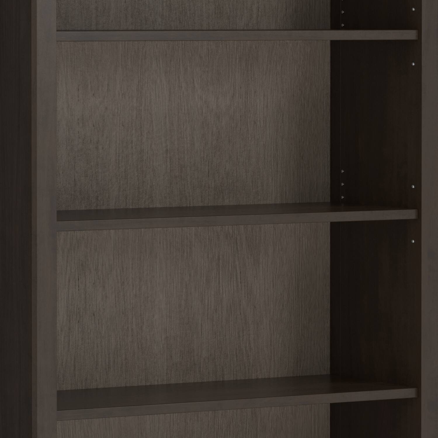 Alt View 5. Simpli Home - Amherst 36 inch Wide Solid Wood Transitional 5 Shelf Bookcase in Hickory Brown - Hickory Brown.