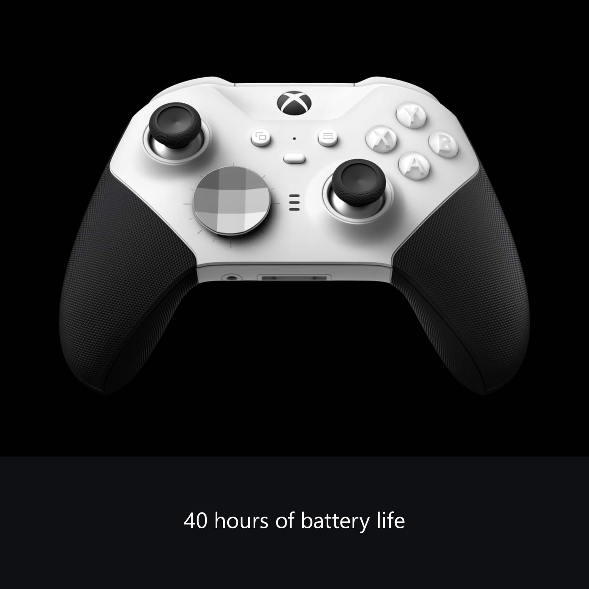 The text on the image is: "40 hours of battery life."