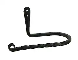 Irvins Country Tinware - Hand Forged Wrought Iron Wall Mounted Toilet Paper Holder Primitive Decor - Black