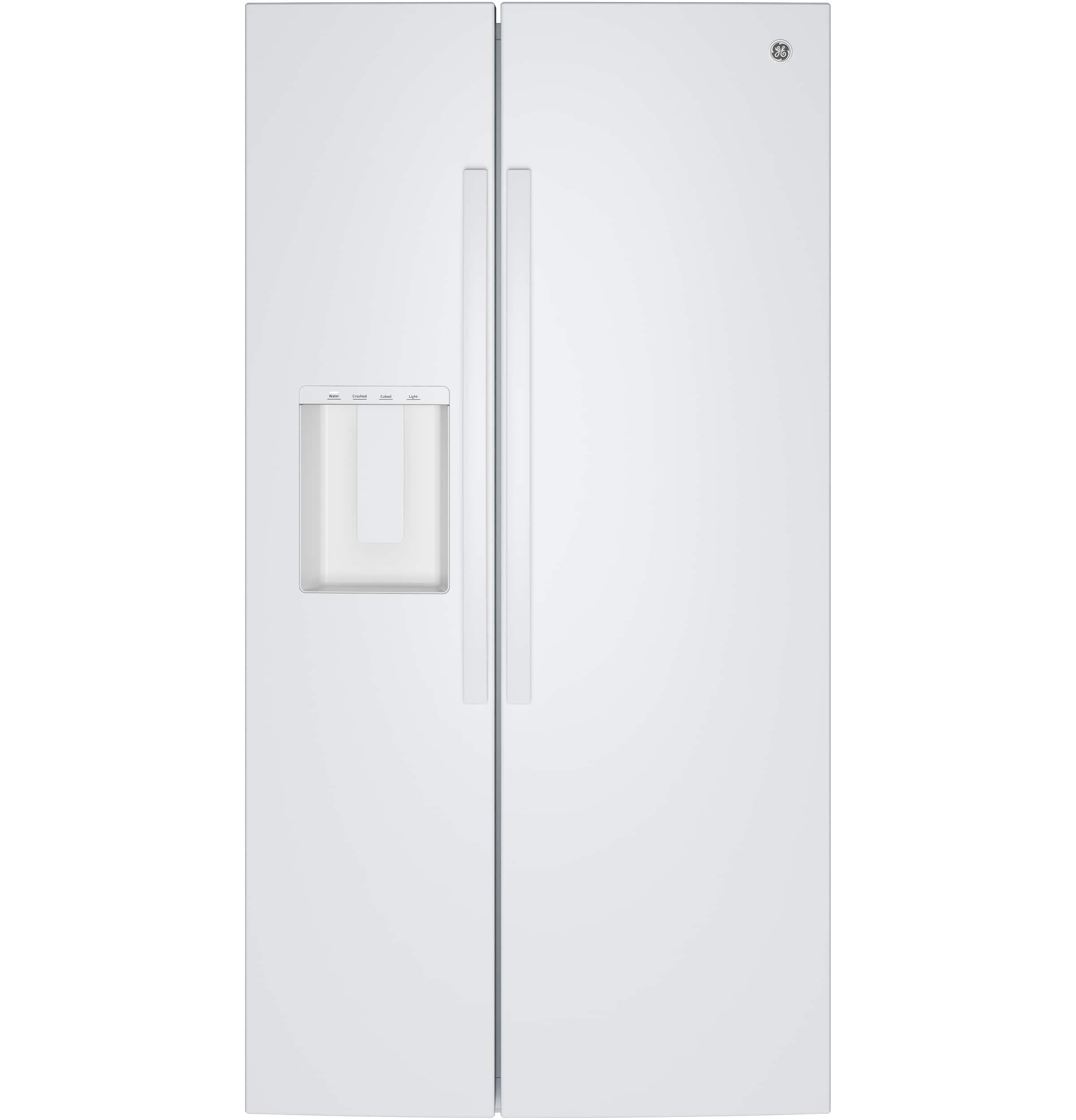 GE - 36 in. Wide 27.9 Cu. Ft. Side-By-Side Refrigerator with Extra Tall Dispenser and In-Door Icemaker - White
