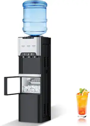 Front. Circus Cirle - 3-in-1 Water Dispenser with 44LBS/24H Ice Maker - Black.