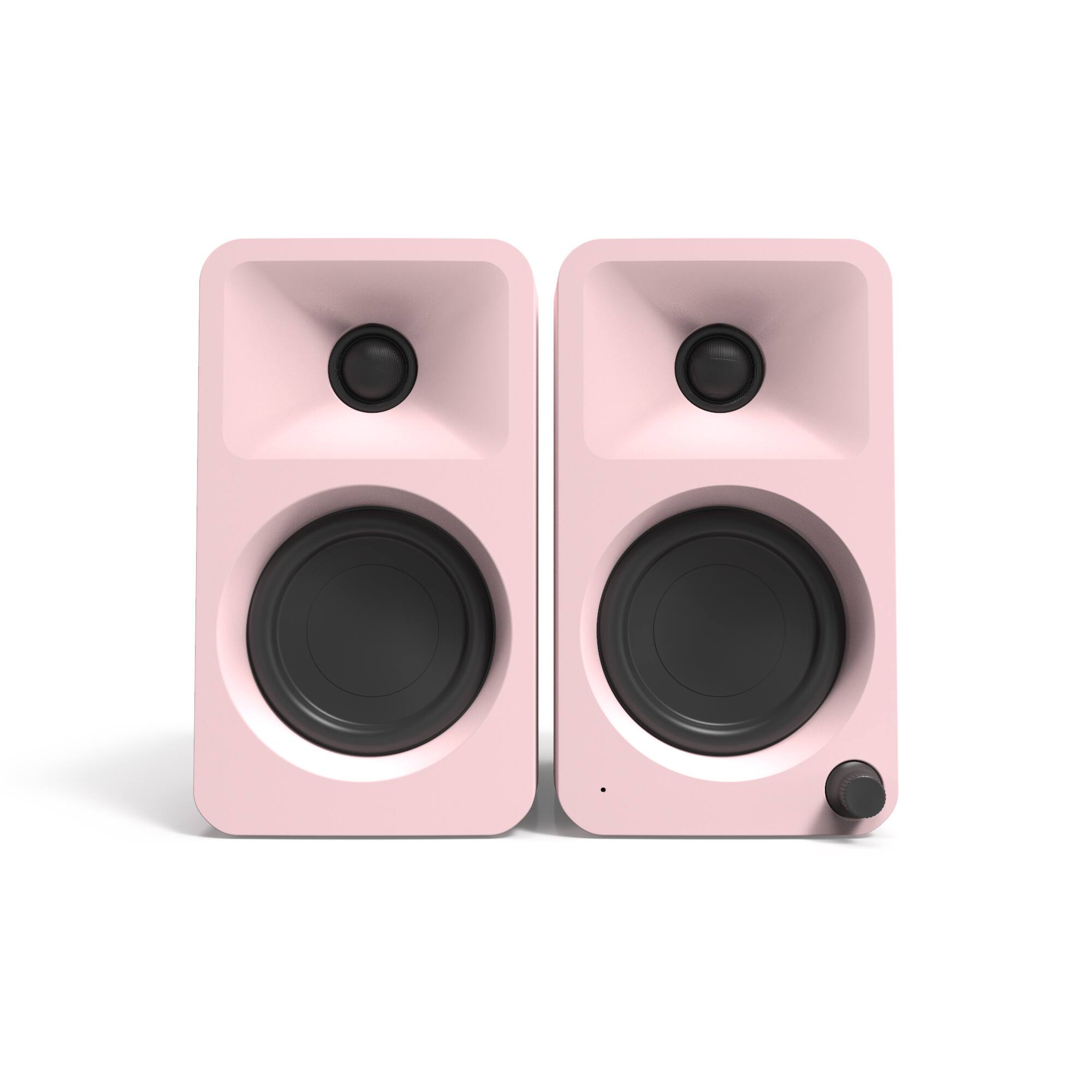 Left. Kanto - Kanto ORA Powered Reference Desktop Speakers with Bluetooth - Pair (Pink) - Light Pink.