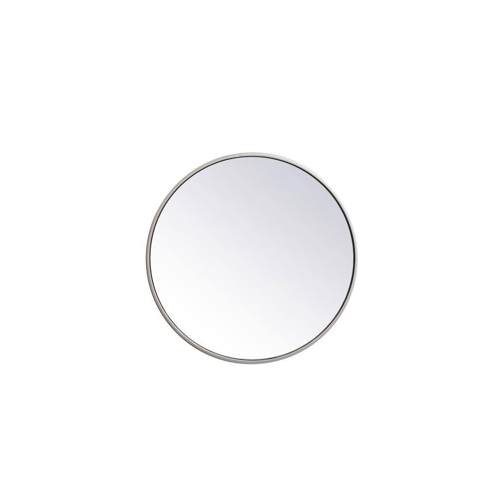 Alt View 2. Elegant Decor - Metal frame round mirror 21 inch in silver - Silver.