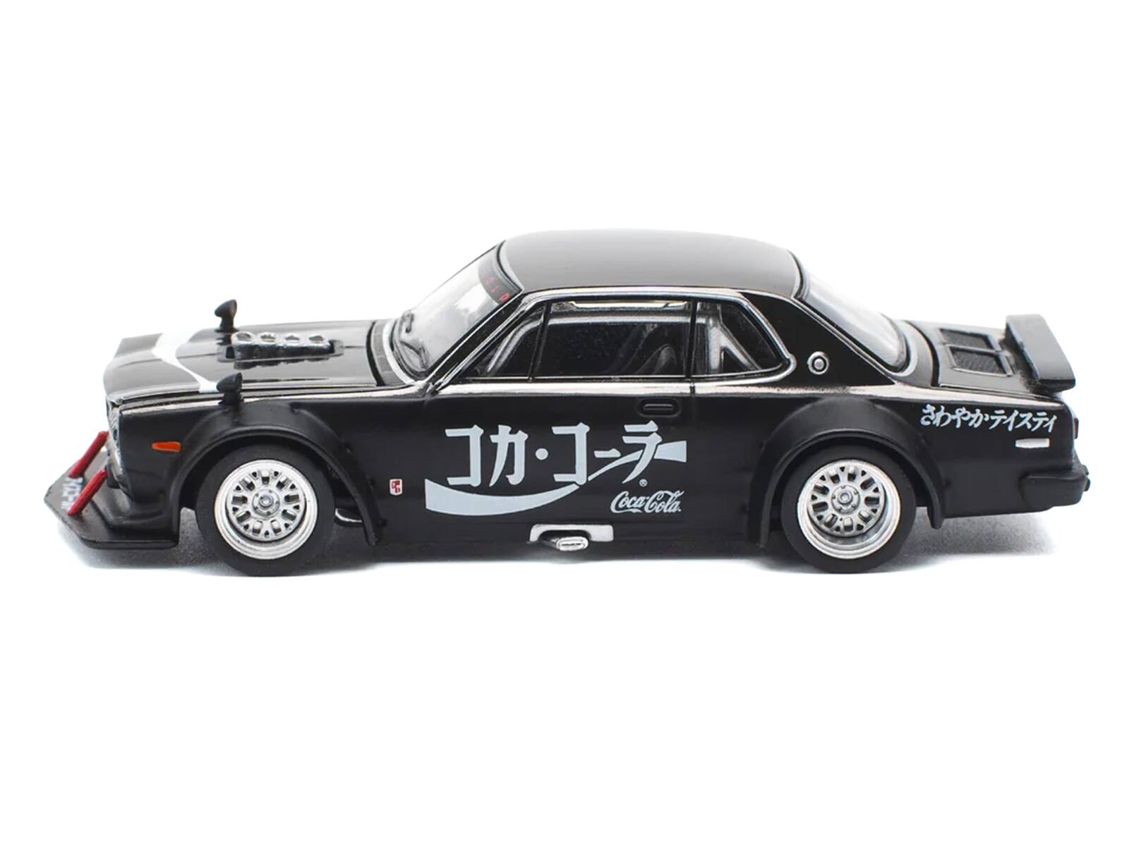 Alt View 2. Pop Race - Skyline GT-R V8 Drift "Hakosuka" RHD (Right Hand Drive) "Coca-Cola" Black 1/64 Die Cast Model Car by Pop Race.