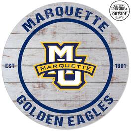 Jardine - Marquette Golden Eagles 20'' x 20'' Indoor/Outdoor Weathered Circle Sign - White