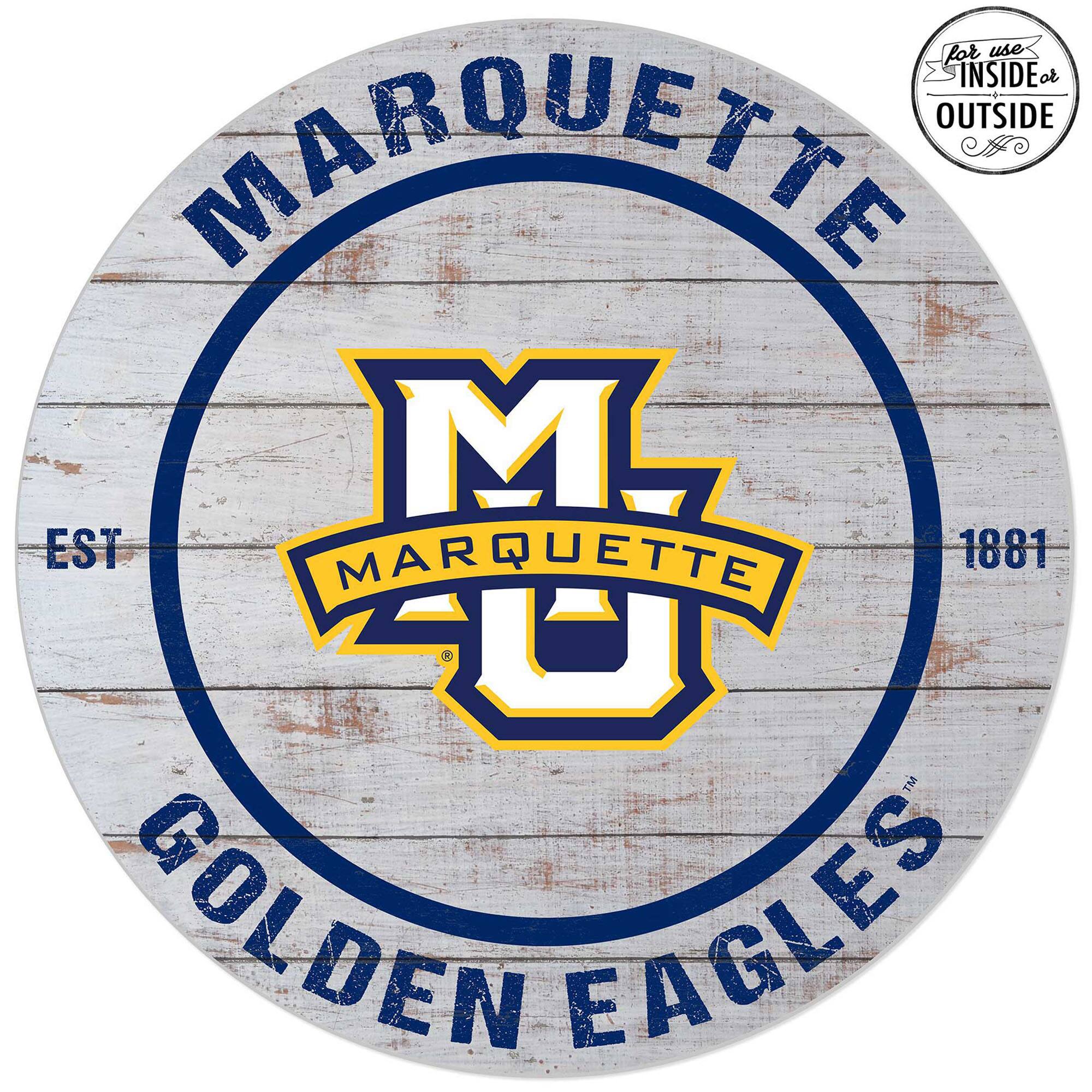 Marquette Golden Eagles 20'' x 20'' Indoor/Outdoor Weathered Circle Sign