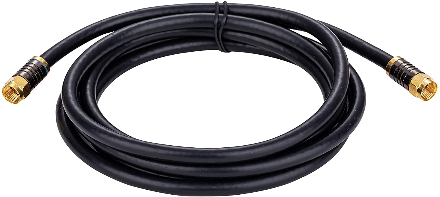 Alt View 3. Cables Direct Online - RG6 Quad Shield Coaxial Cable 15ft with Gold-Plated F-Type Connectors - 75 Ohm, 3GHz, Indoor/Outdoor - Black.