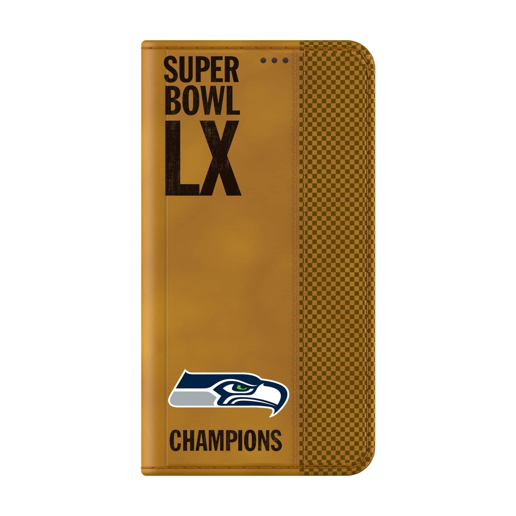 Keyscaper - NFL - Seattle Seahawks Super Bowl LX Champions Galaxy Folio Case - S25 Ultra - Brown