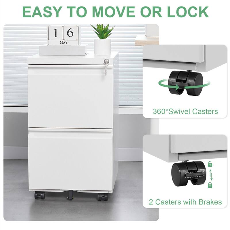 EASY TO MOVE OR LOCK

1 6 MAY

360° Swivel Casters

2 Casters with Brakes