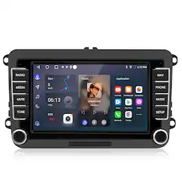 Junsun - 2+64GB Android 12 carplay For VW GOLF MK5 MK6 7"Car Stereo Radio GPS Navi WIFI BT RDS SWC - Black